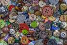 Close-up of variety of buttons. Art Print